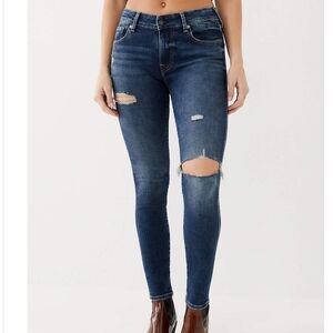 True Religion 203565 Womens Jennie Curvy Skinny Jeans (Destroy Medium)- size 31